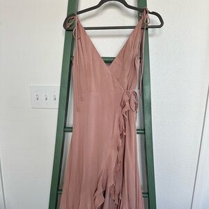 Mauve High Low Wrap Dress